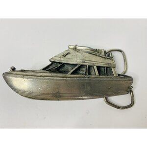 Bergamot Belt Buckle Fishing Boat Ship Cabin Cruiser Vintage 1979 Pewter‎